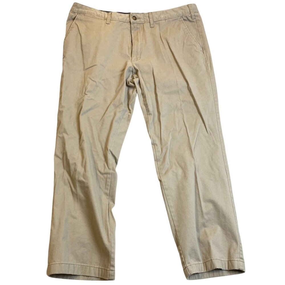 Nautica Mens Pants 40x30 Khaki Chino Straight Leg Flat Front Classic Fit Flex